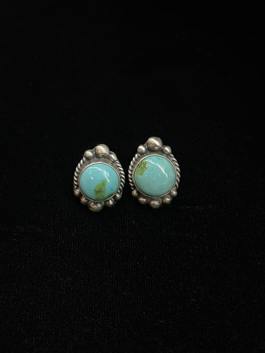 Sonoran Gold Turquoise Post Earrings by Donovan Skeet, Navajo