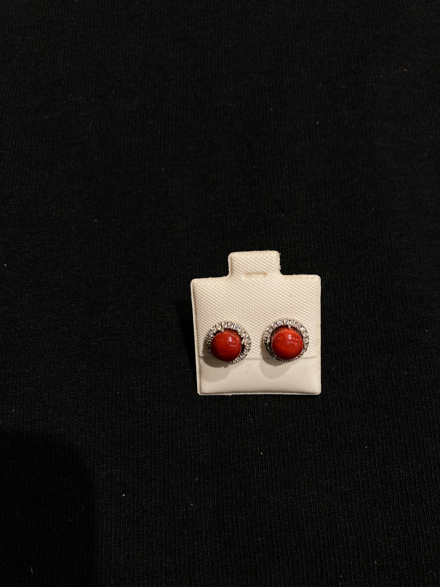 C2 and Red Coral Post Earrings