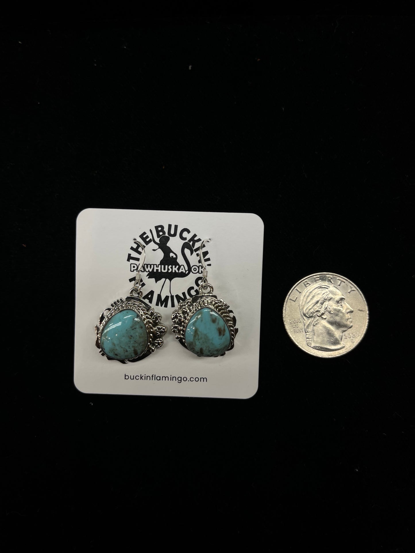 Turquoise Dangle Earrings by Arlene Lewis, Navajo