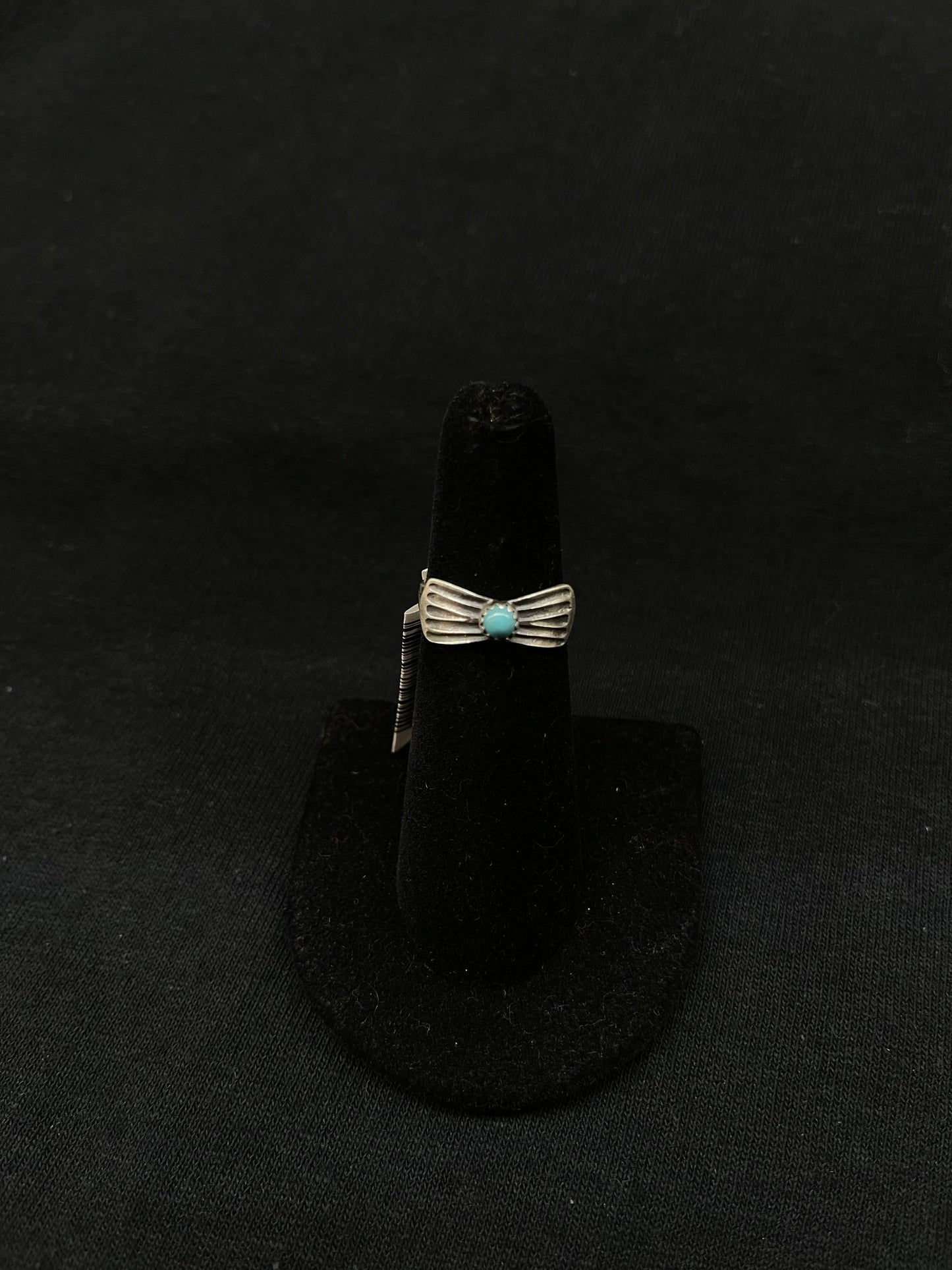 6.0 Kingman Turquoise Bow Shaped Ring by Judy Largo, Navajo