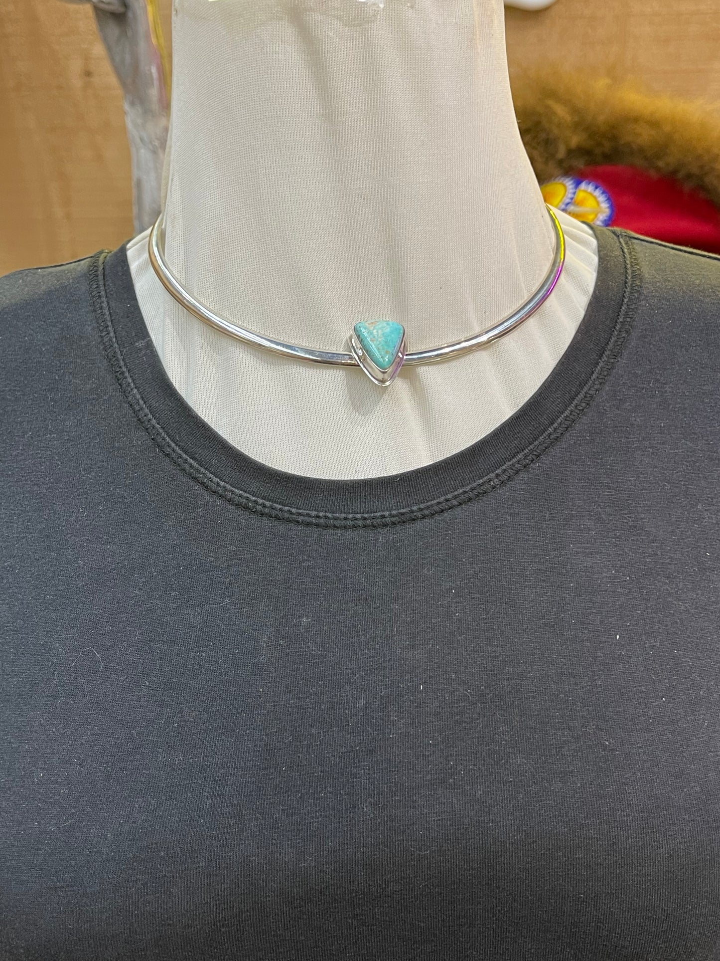 Triangle Kingman Turquoise Choker by Zia