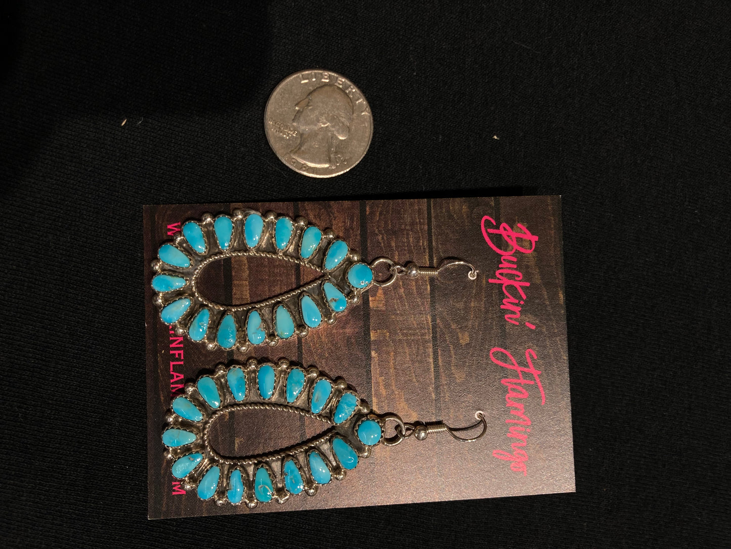 Sleeping Beauty Turquoise Teardrop Dangle Earrings by Alicia Wilson, Navajo