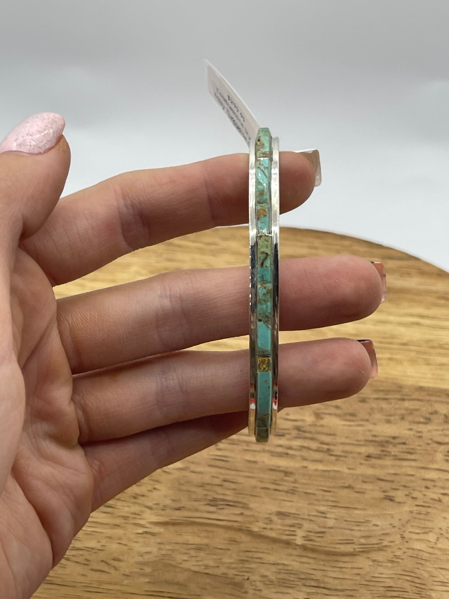 Cobblestone Style Inlay Turquoise Cuff by Steve Francisco, Navajo