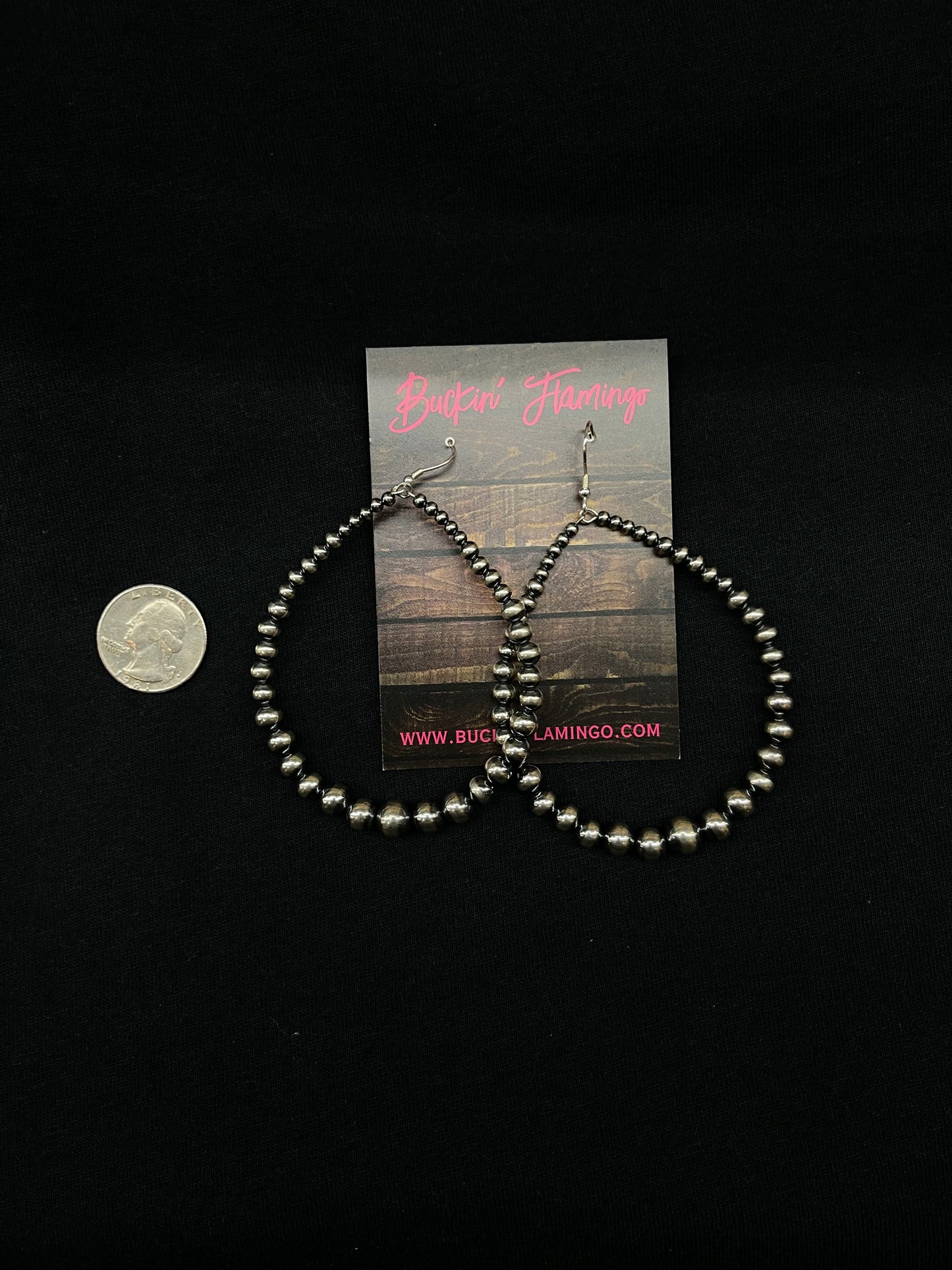 3mm-8mm Graduated Navajo Pearls Teardrop Dangle Earrings