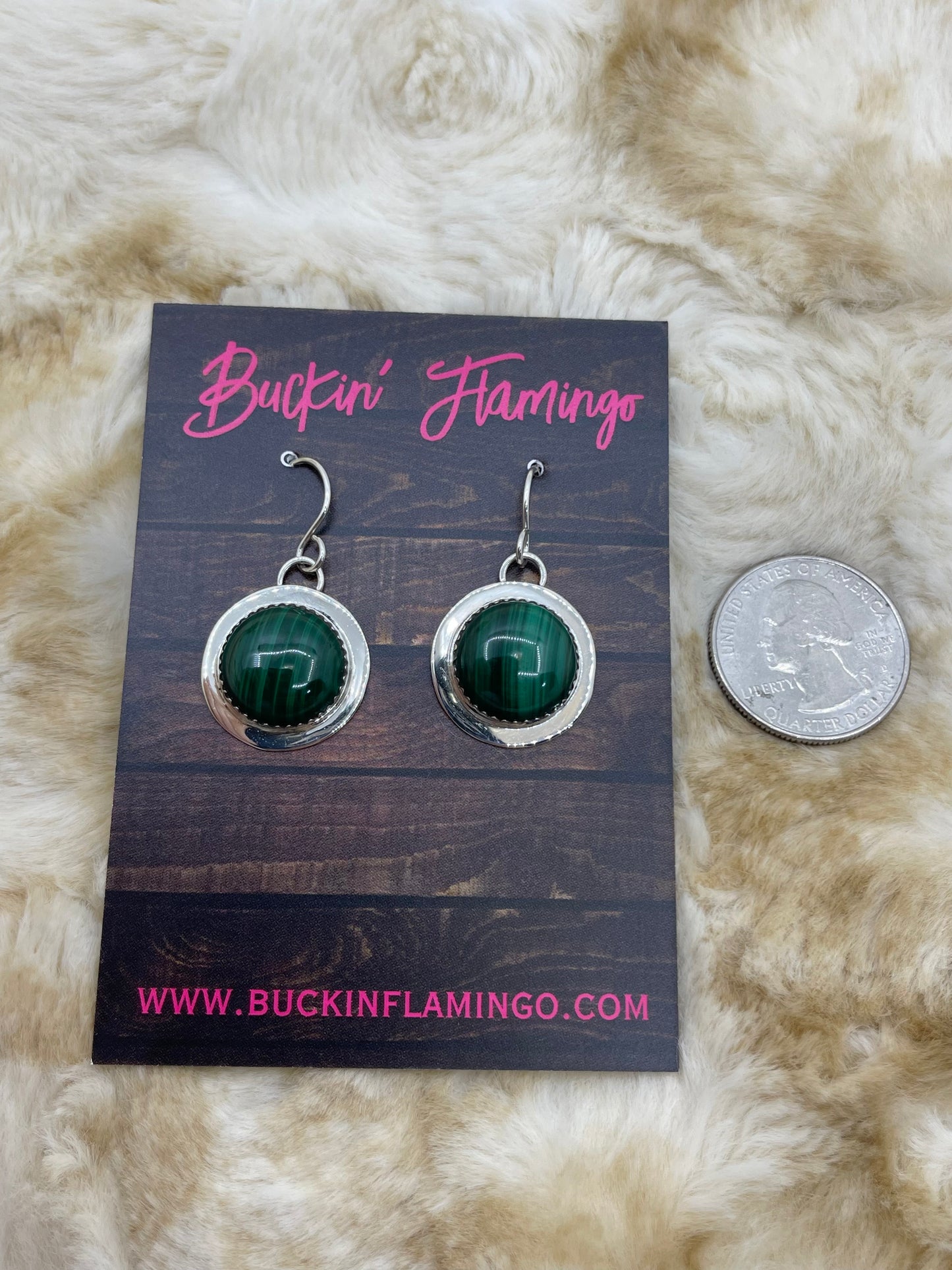 Malachite Earrings by Marie Jackson, Navajo