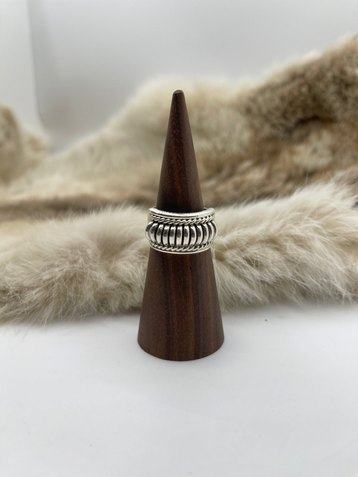 6.0 Water Bead Ring by Thomas Charley, Navajo