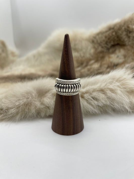 8.0 Water Bead Ring by Thomas Charley, Navajo