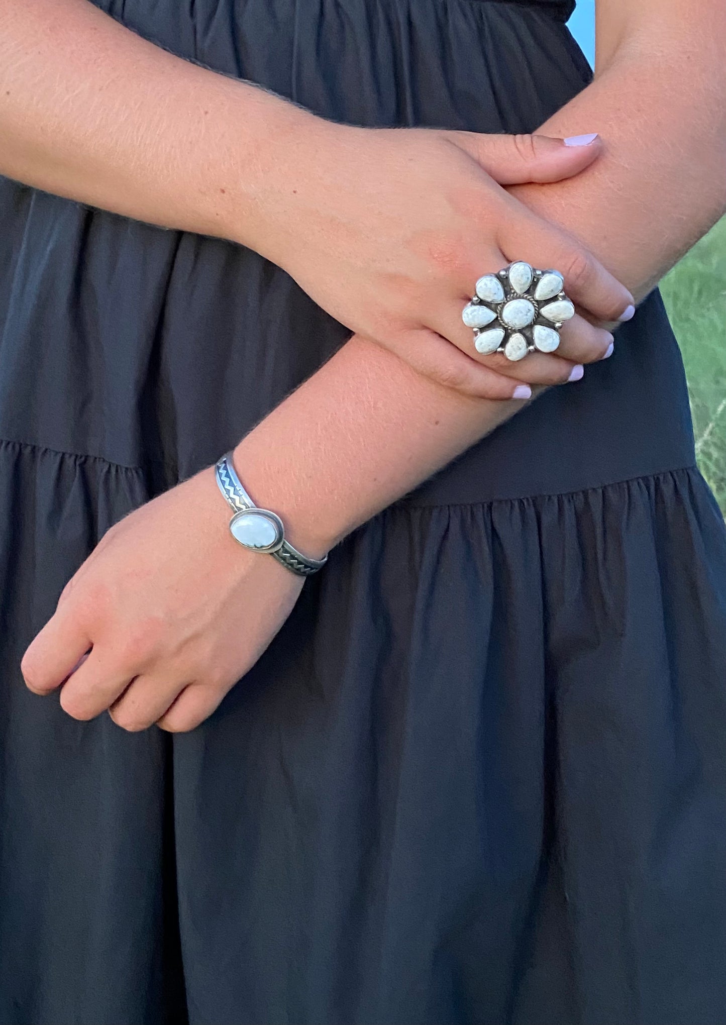 6”-7” White Buffalo Cuff by B. Webb, Navajo
