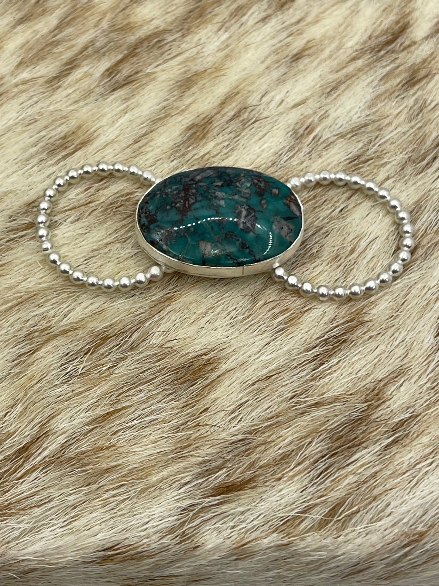 Scarf Tie/Slide with Turquoise Stone by Lauren Garnett
