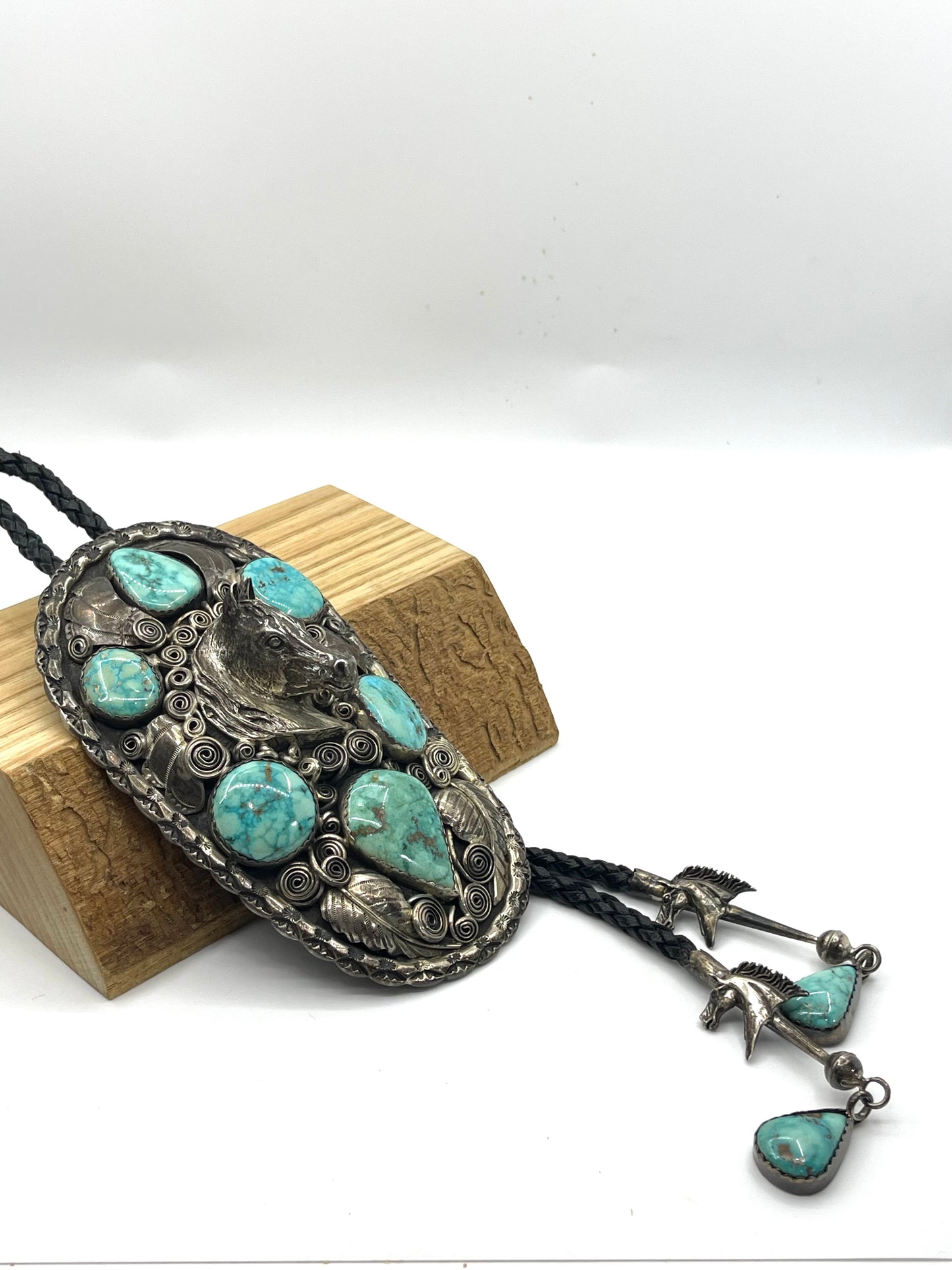 Vintage Bolo Tie & Belt Buckle Set Stamped "GR"