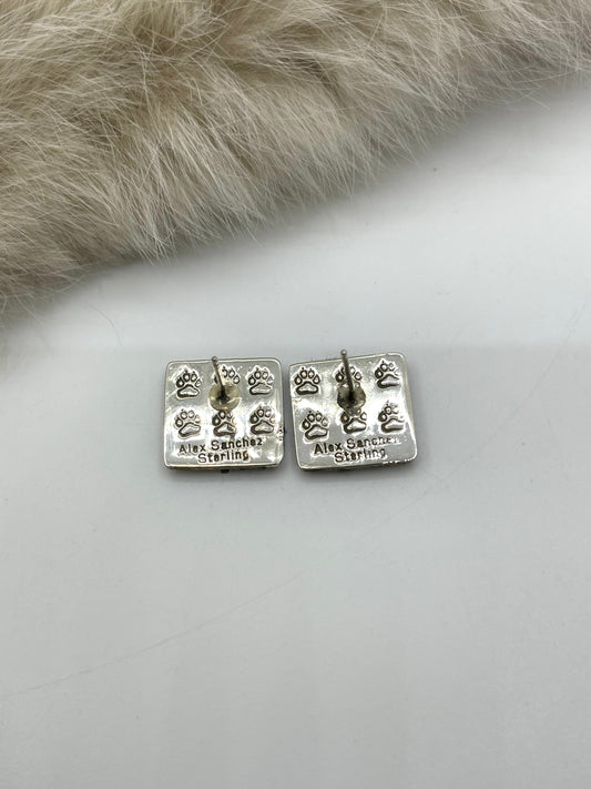 Post Dragonfly Mini Petroglyph Earrings by Alex Sanchez, Navajo