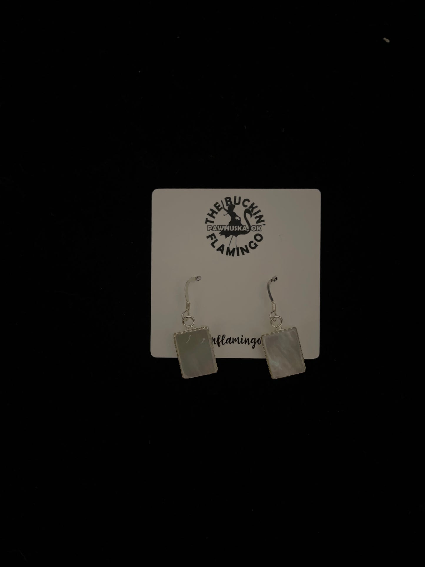 Rectangle Mother of Pearl Dangle Earrings