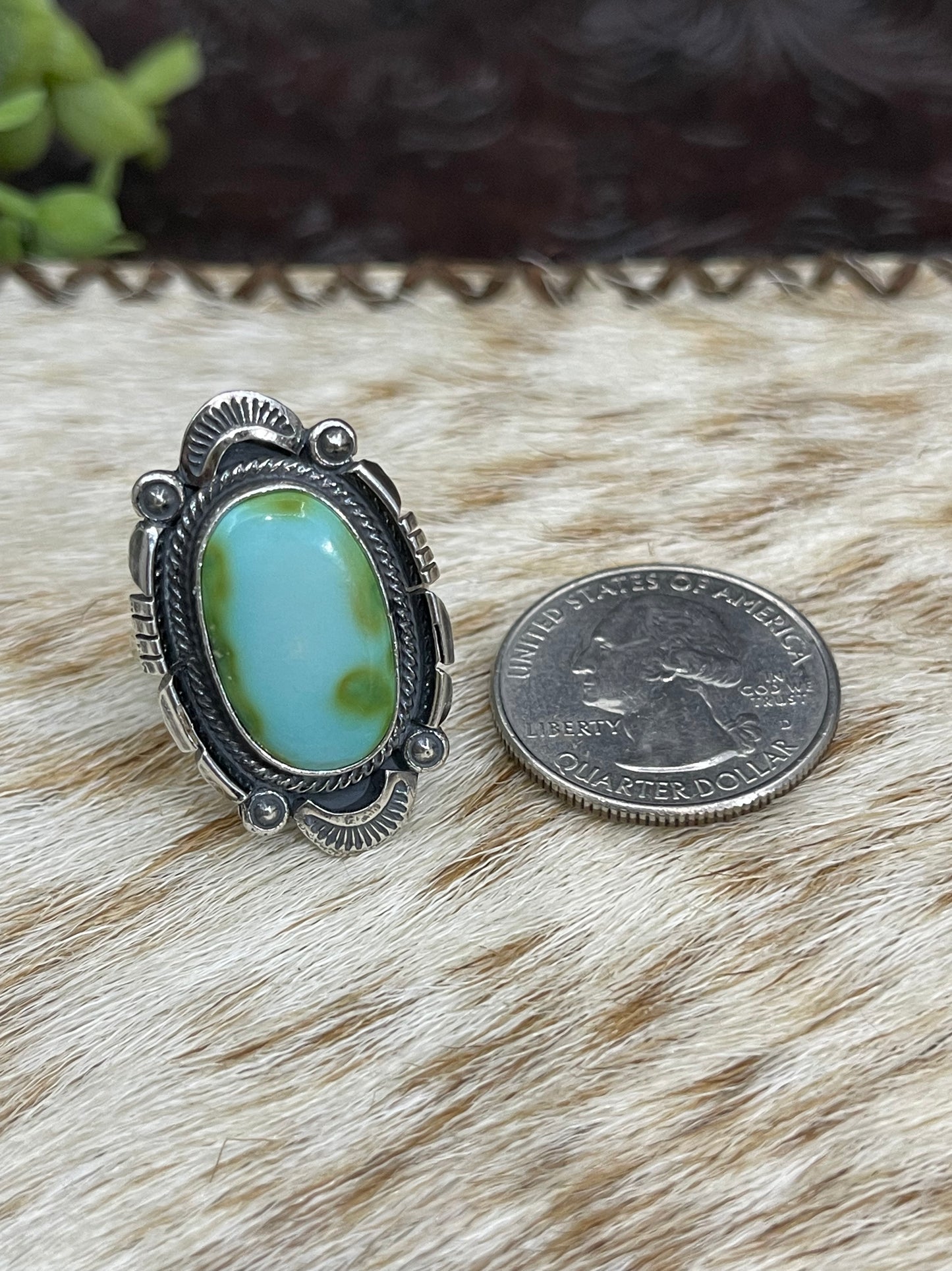 7.5 Sonoran Gold Turquoise Oval Ring