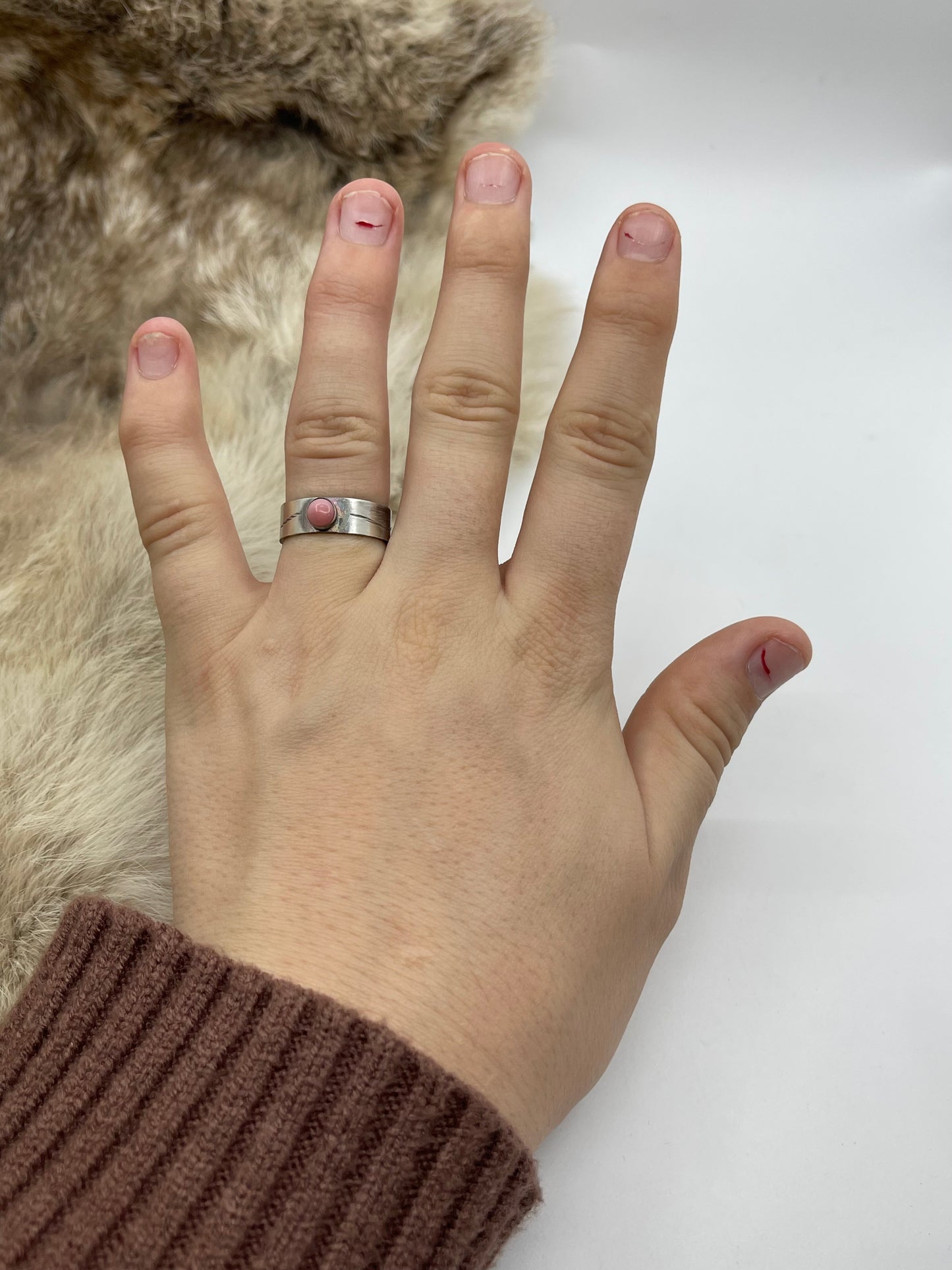 8.0 Pink Conch Stone By Gary Sandoval, Navajo