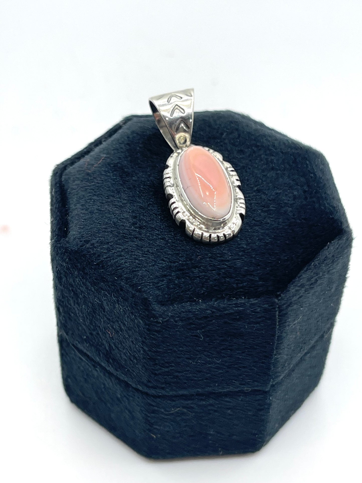 Pink Conch Shell Oval Shaped Pendant