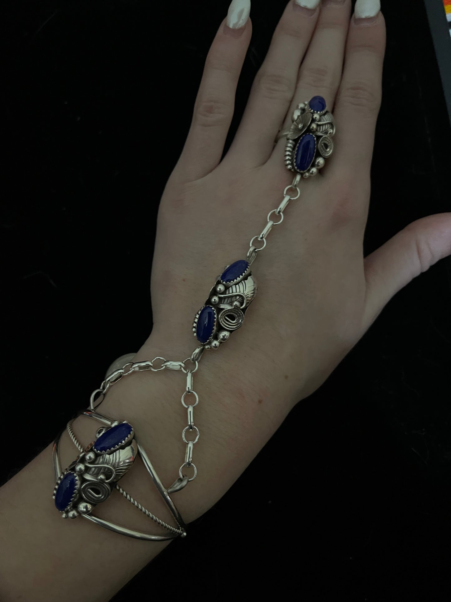 Adjustable Lapis Princess Cuff by Max Calladitto, Navajo