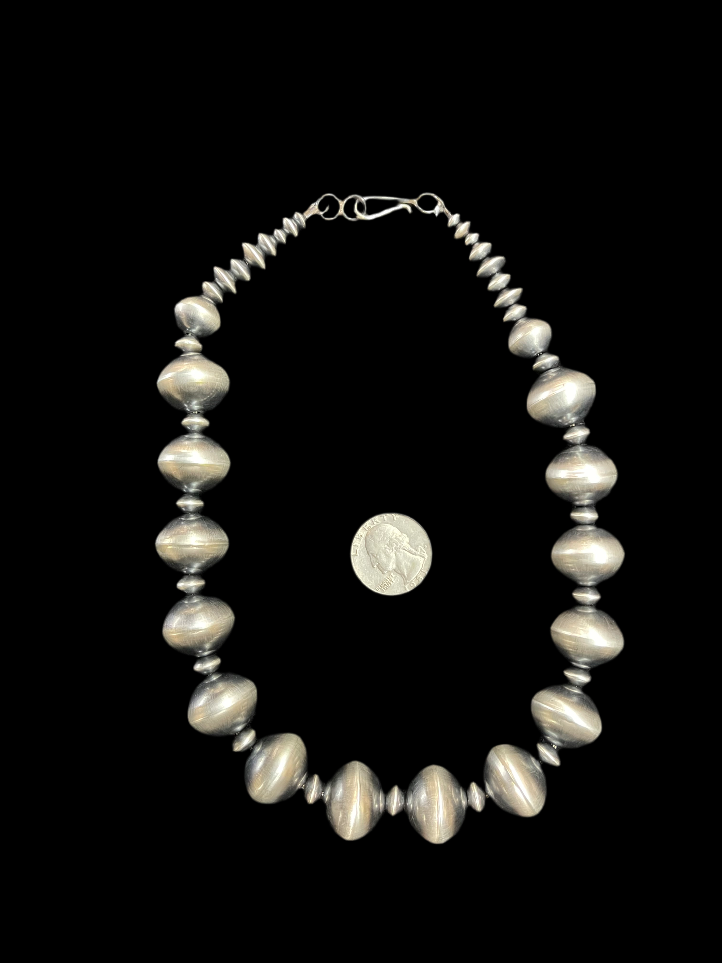 18" 5mm-20mm Handmade Navajo Pearls Necklace by Crystal Haley, Navajo