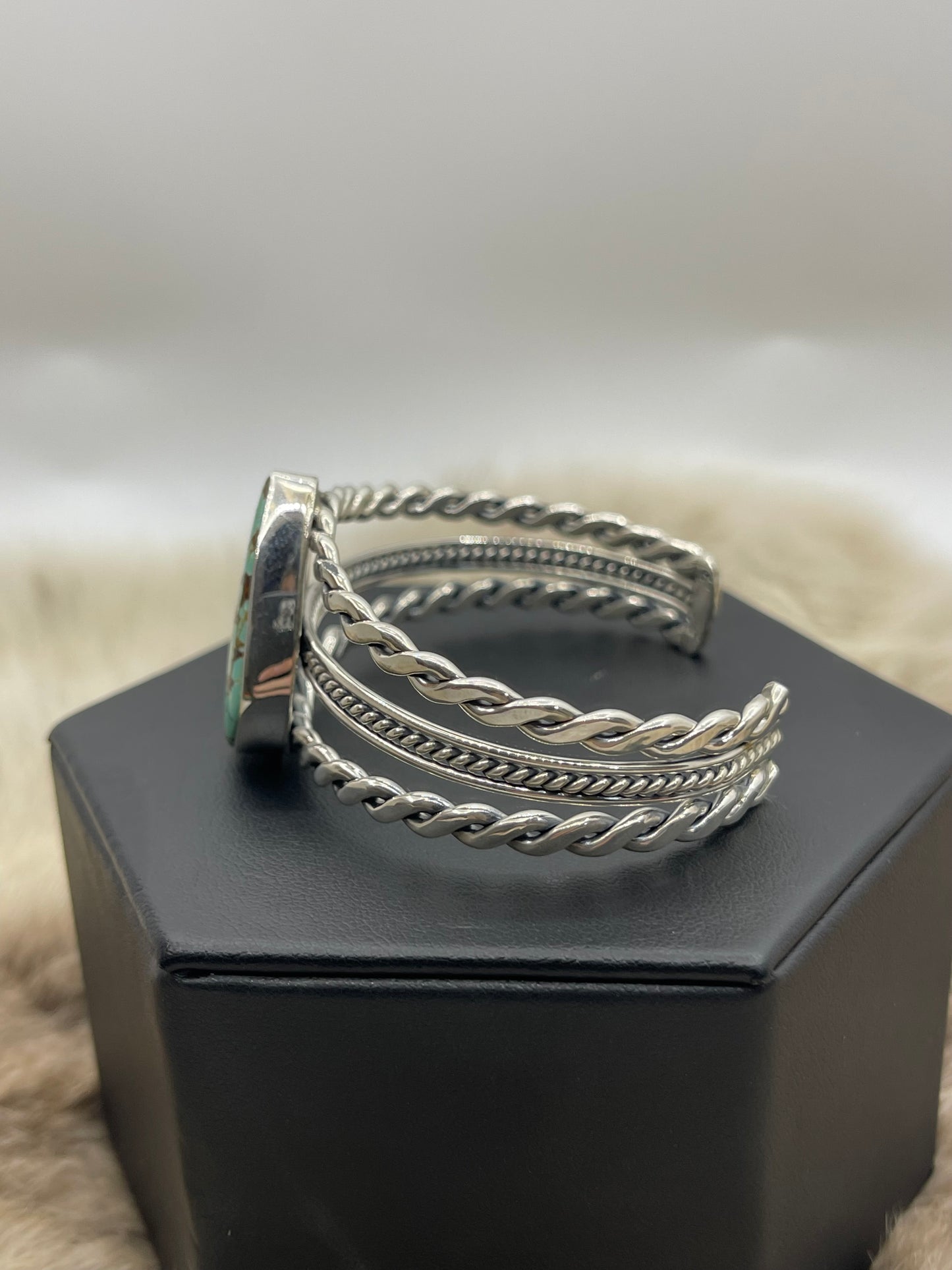 5.25"-7" #8 Turquoise Cuff by Ray Tom, Navajo