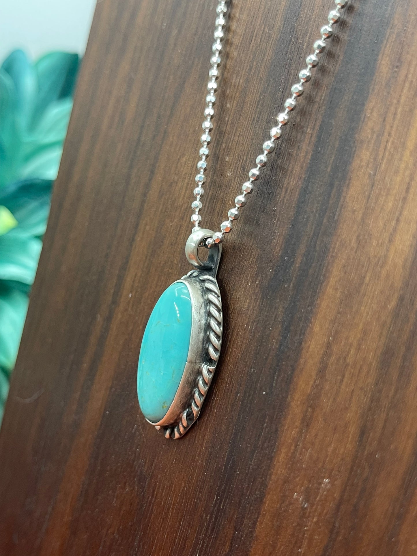 24" Kingman Turquoise Pendant Necklace