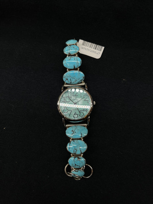 6"-7" 8 Stone Kingman Turquoise Watch Loyd Martinez, Navajo