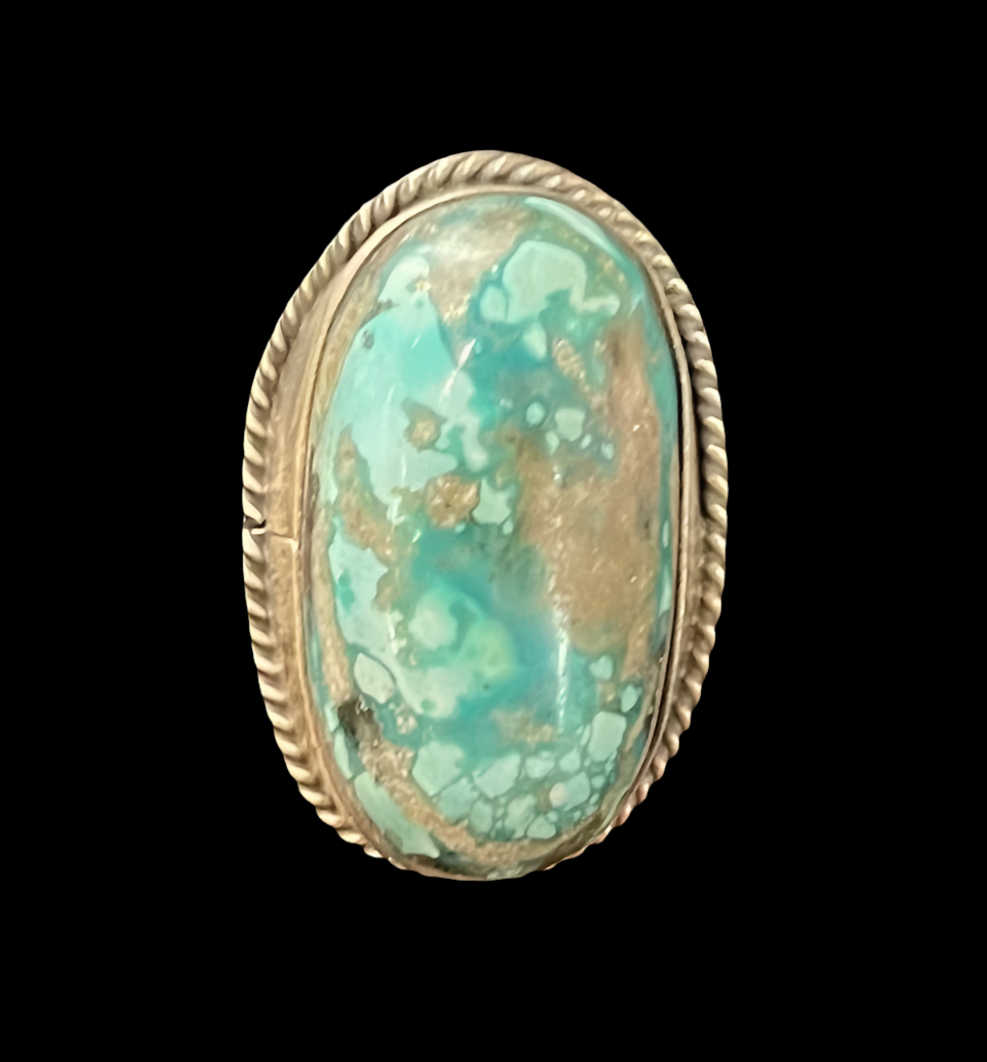 7.0 Persian Turquoise Ring by John Nelson, Navajo