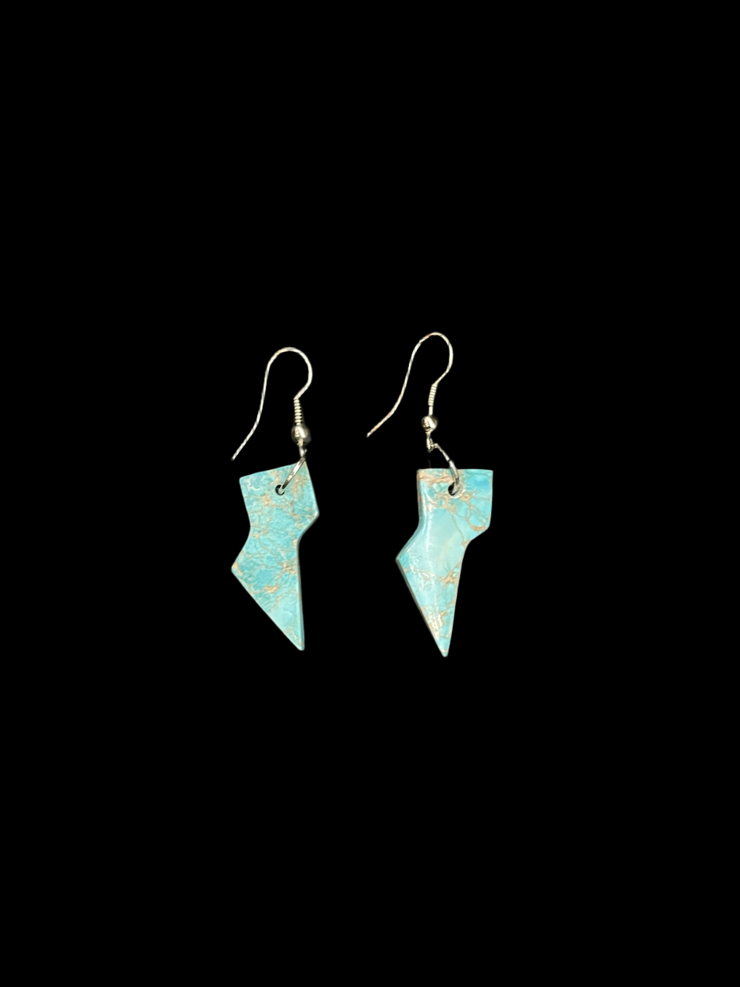 Turquoise Lightning Bolt Dangle Earrings