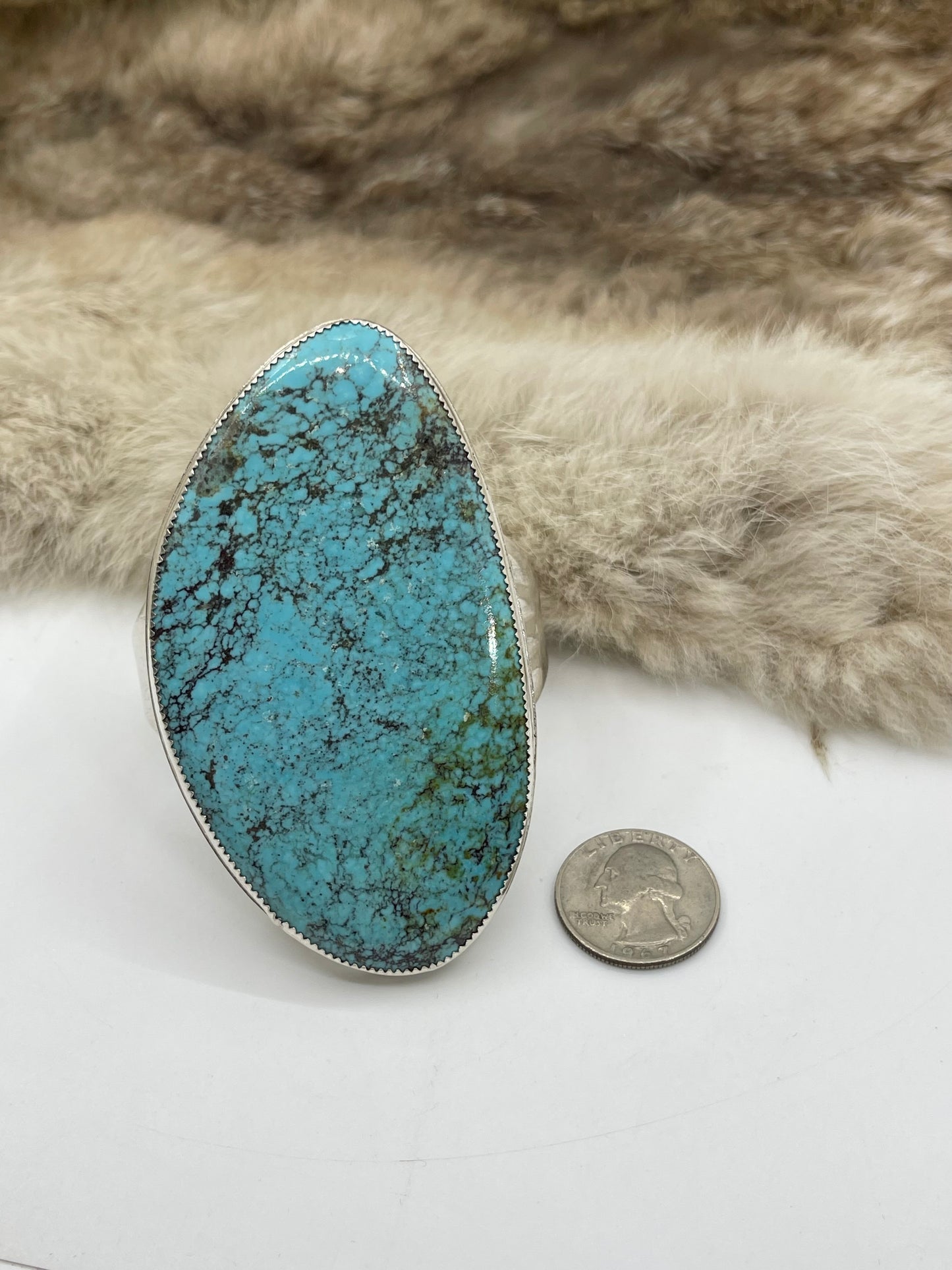 #8 Turquoise Cuff by Carrie Cannon, Kiowa
