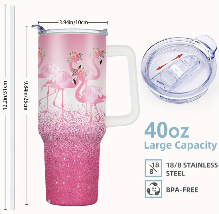 Flamingo 40 oz. Tumbler - Be a flamingo in a flock of pigeons.