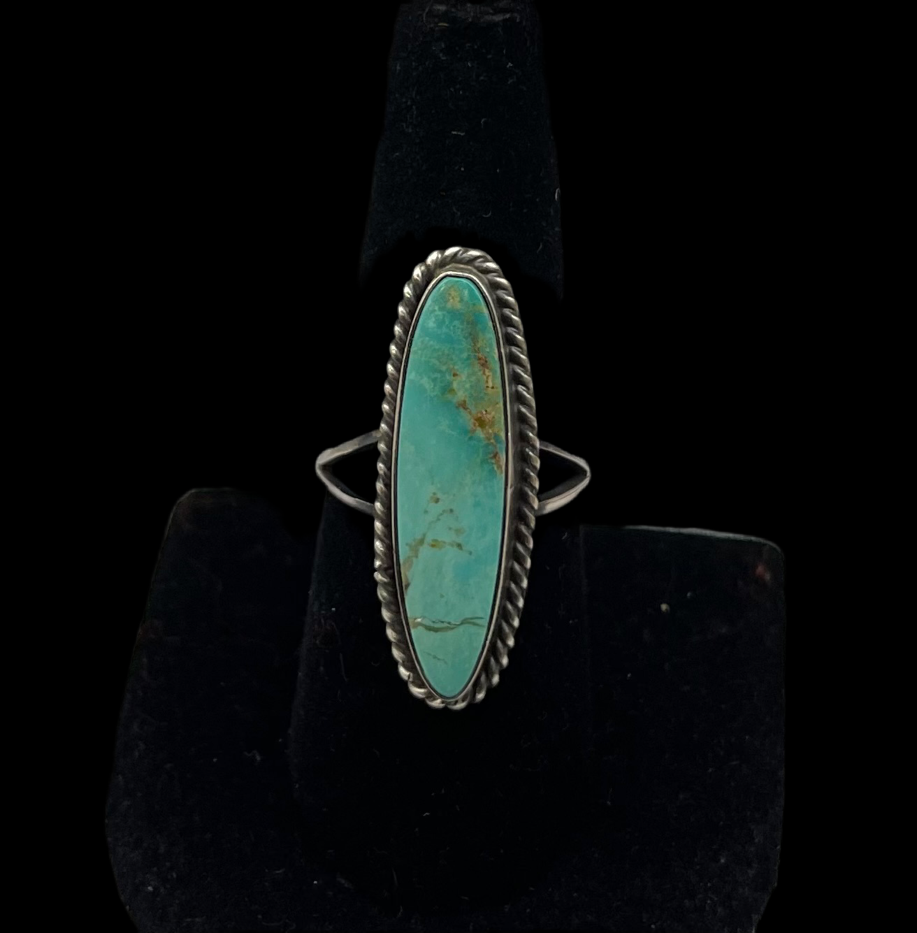 Kingman Turquoise Ring by Donovan Skeets, Navajo