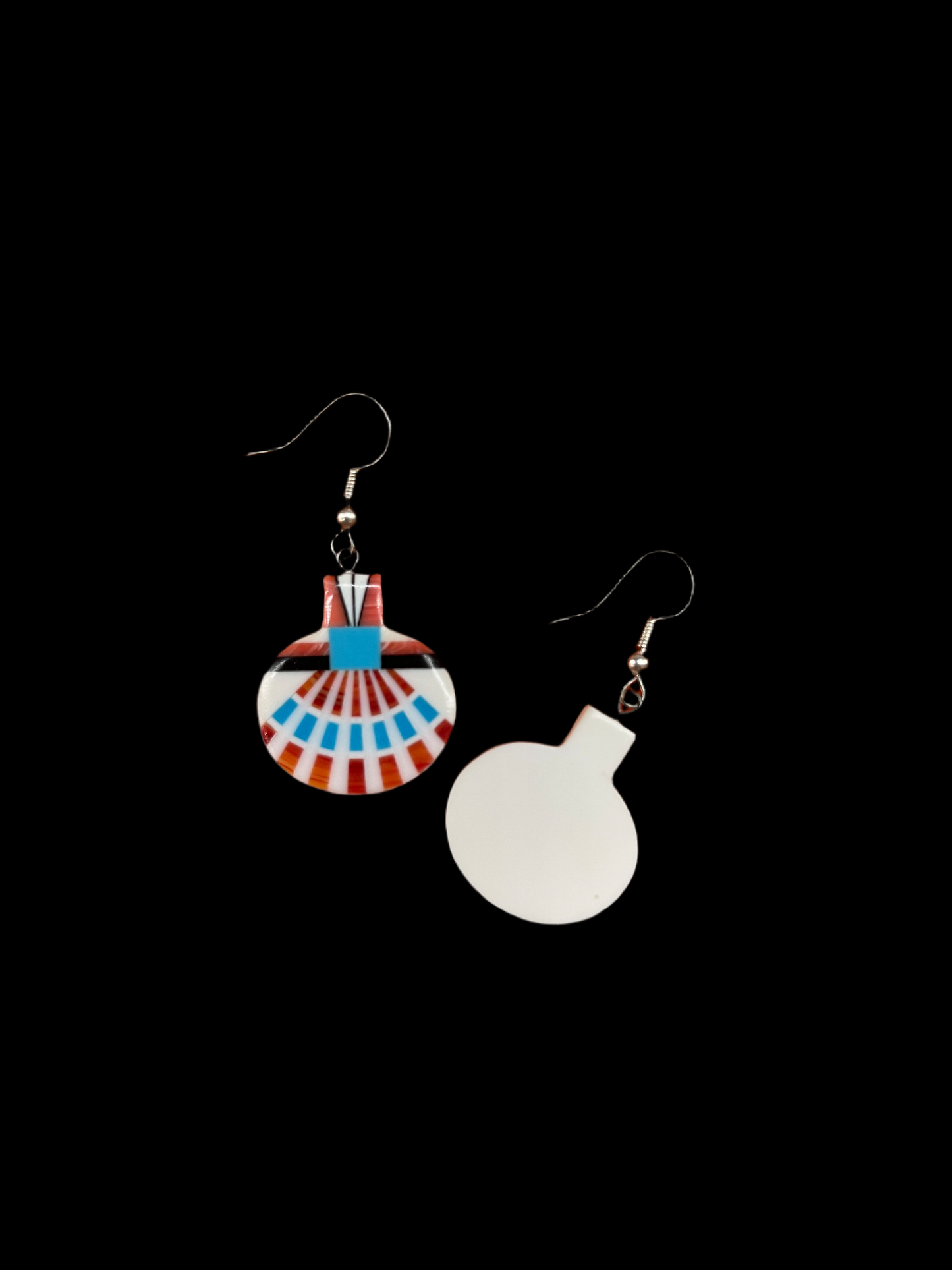 Santo Domingo Shell Inlay Dangle Earrings