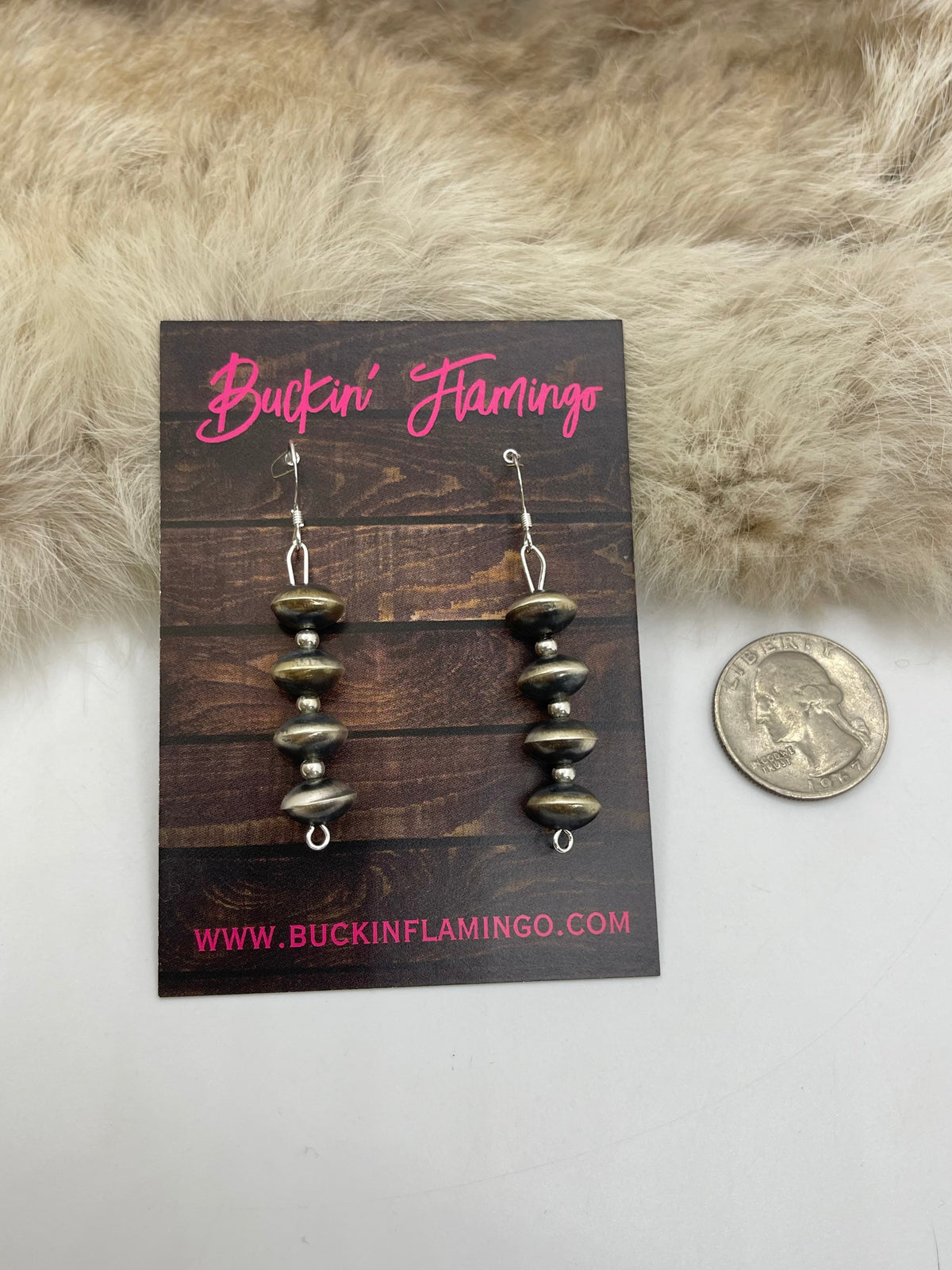 Handmade Navajo Pearl Earrings by Tylena Nez, Navajo
