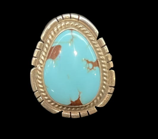 6.5 Kingman Turquoise Ring by Peggy Skeets, Navajo
