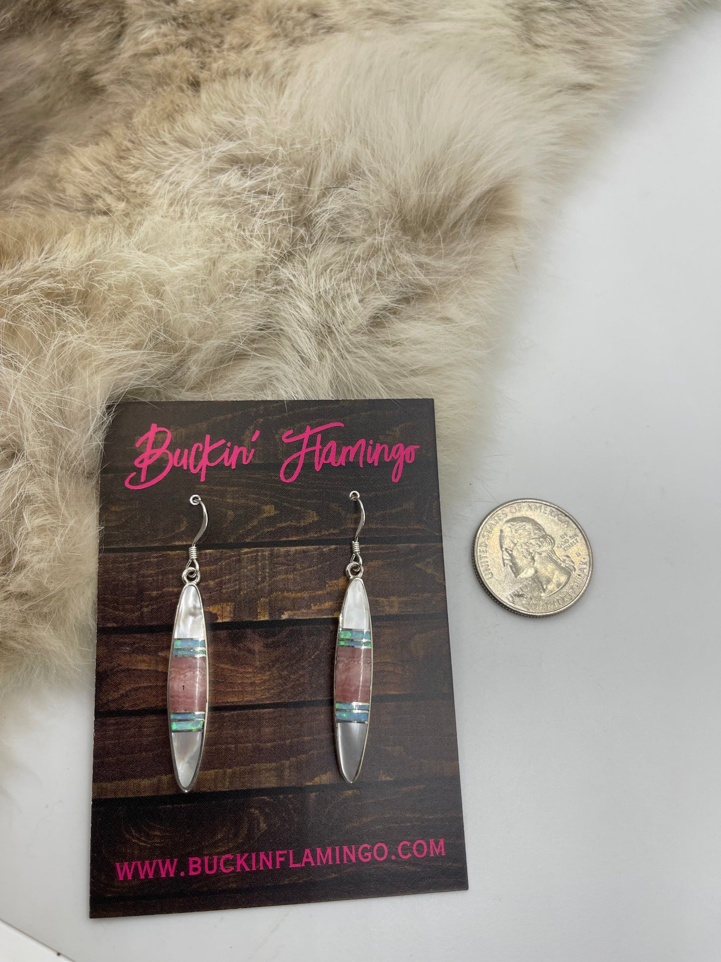 Multi Stone Inlay Dangle Earrings by James Manygoats, Navajo