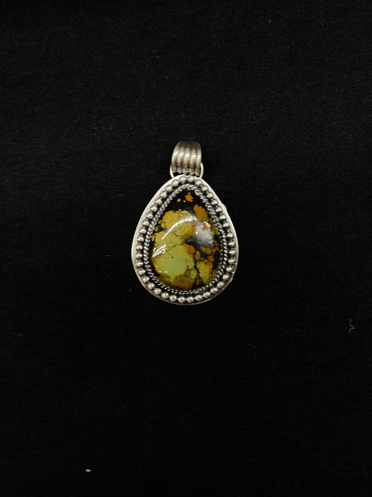 Mantis Turquoise Teardrop Pendant with a 7.2mm Bale by Kevin Begay, Navajo