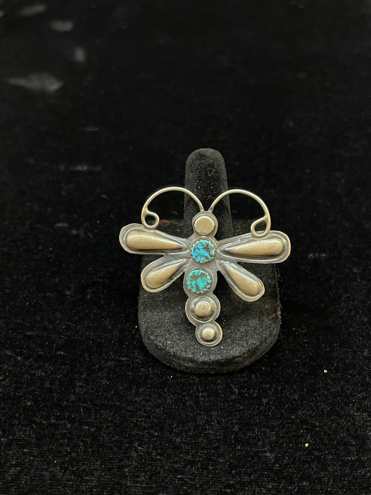 7.0 or 8.0 Butterfly or Dragonfly Ring by Tim Yazzie, Navajo