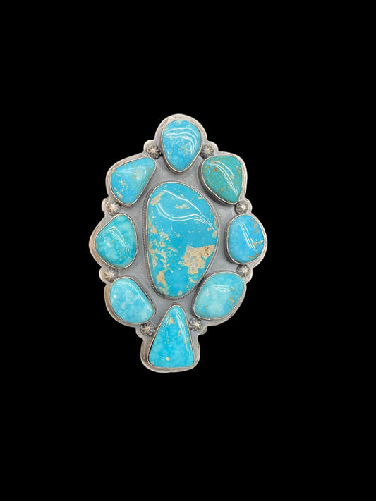 Whitewater Turquoise Adjustable Ring by Steven Nez, Navajo