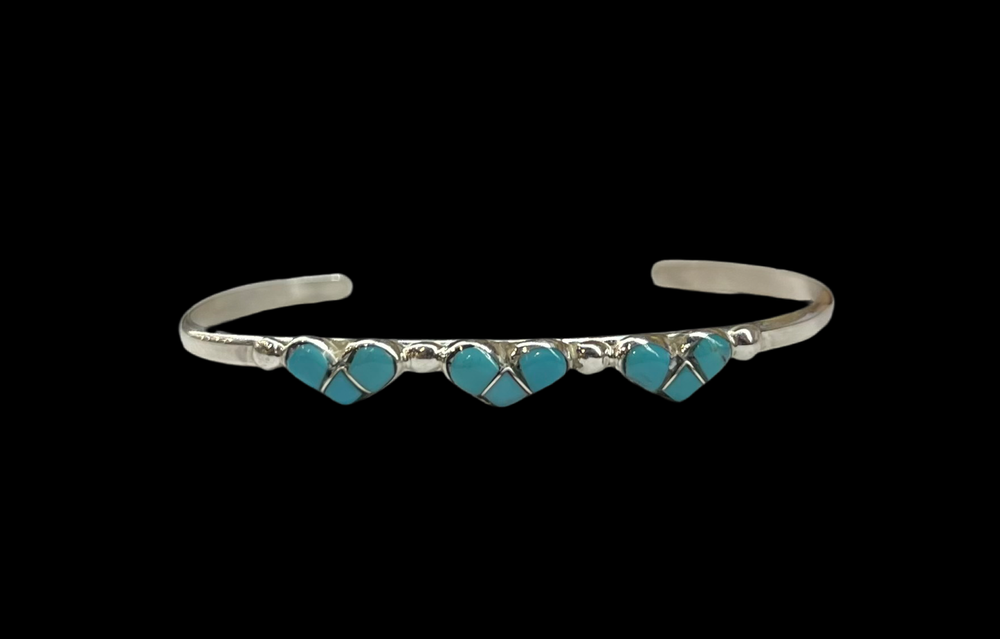 Sleeping Beauty Turquoise Heart Baby Bracelet by Karla Chavez, Navajo