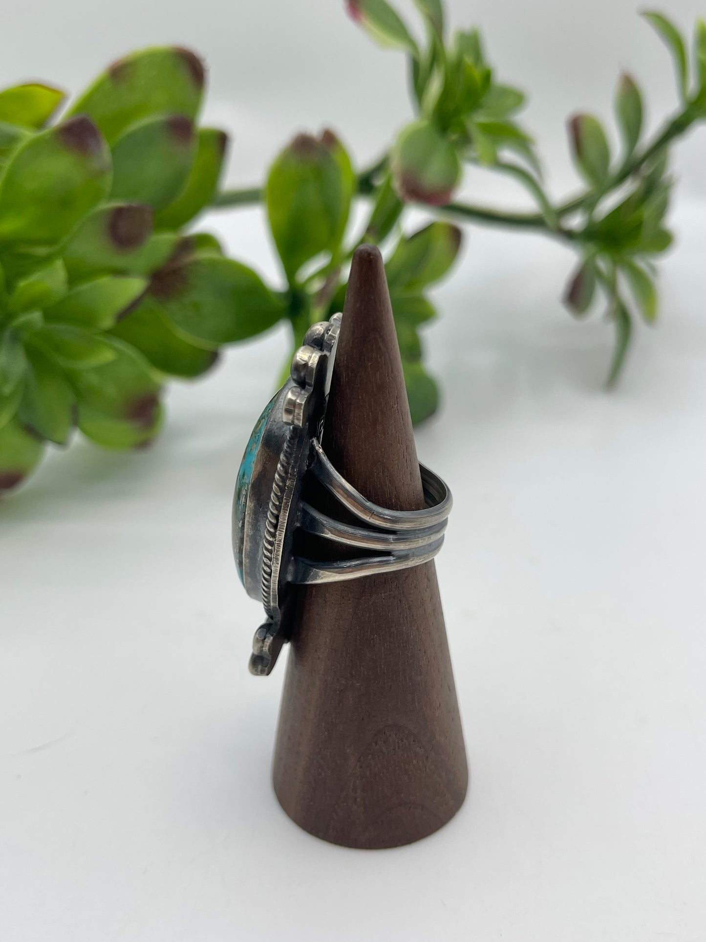 7.0 Persian Turquoise Ring By John Nelson, Navajo