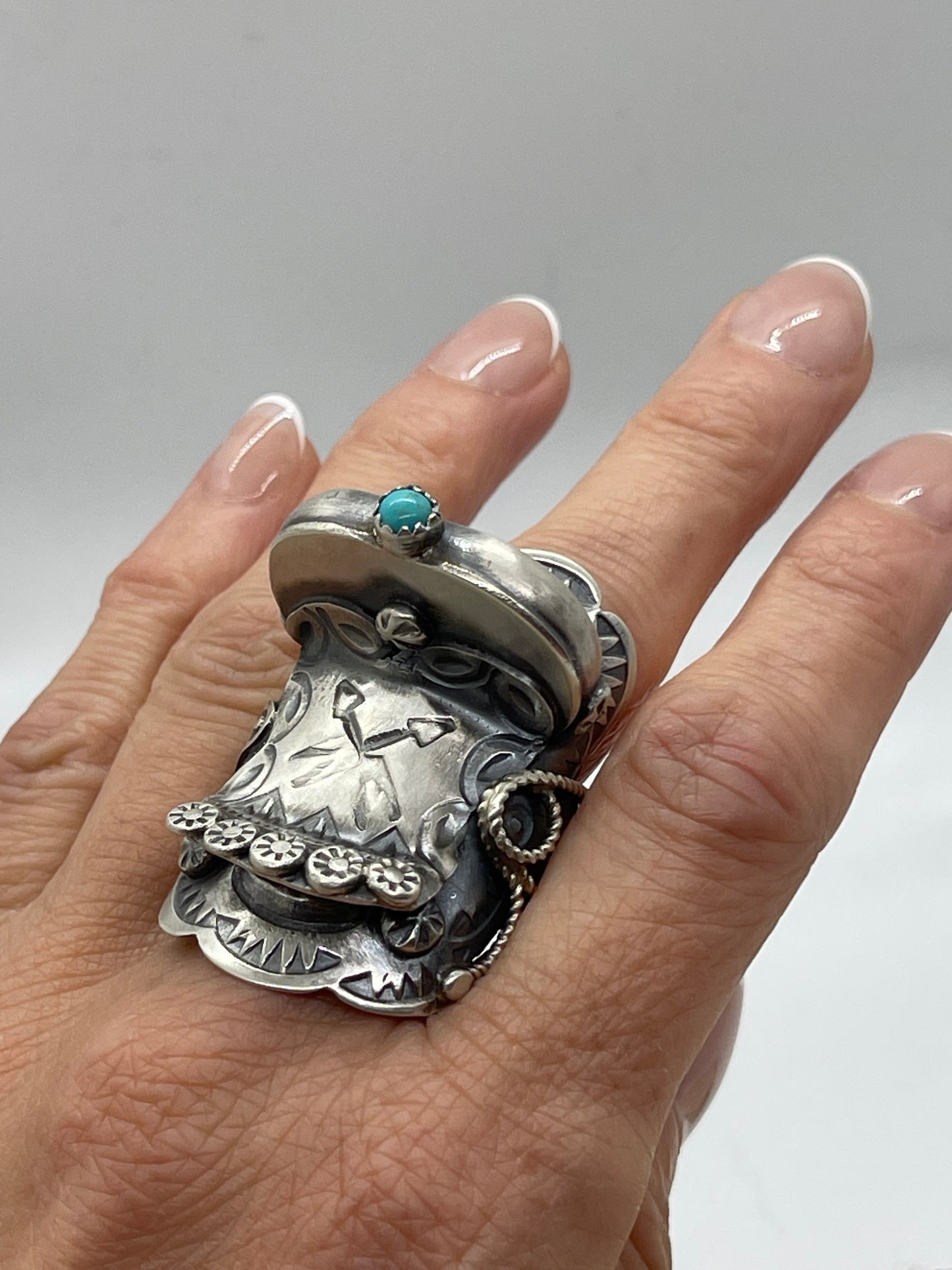 Saddle Ring by Tim Yazzie, Navajo
