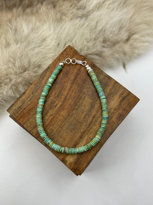 7" 4.5mm Turquoise Heishi Bead Bracelet