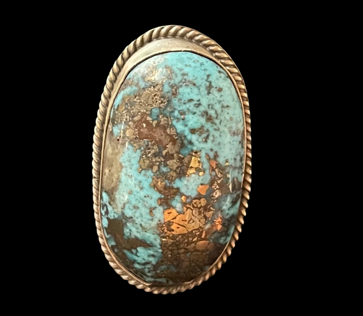 7.0 Persian Turquoise Ring by John Nelson, Navajo