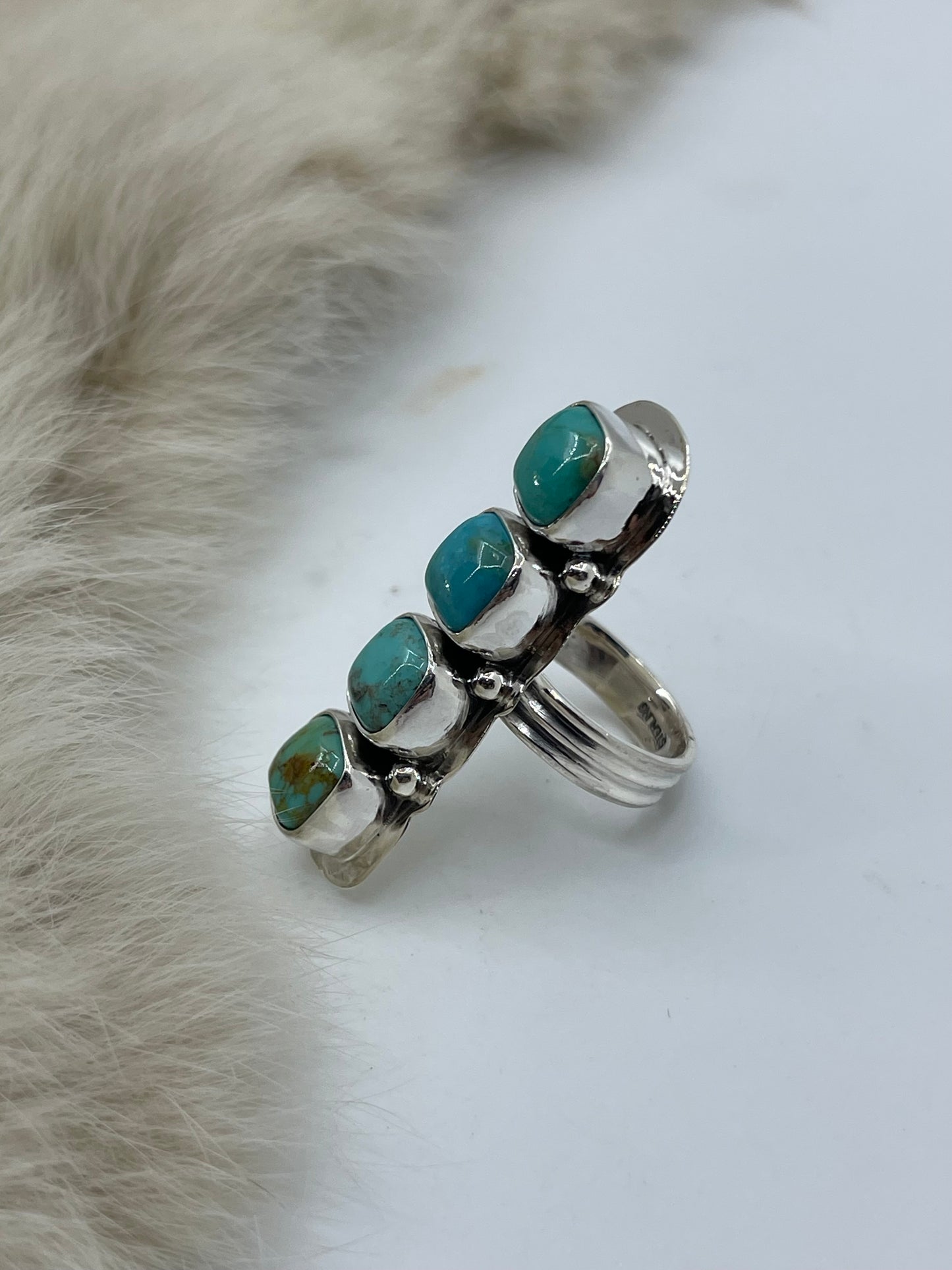 6.0 3 Stone Turquoise Ring