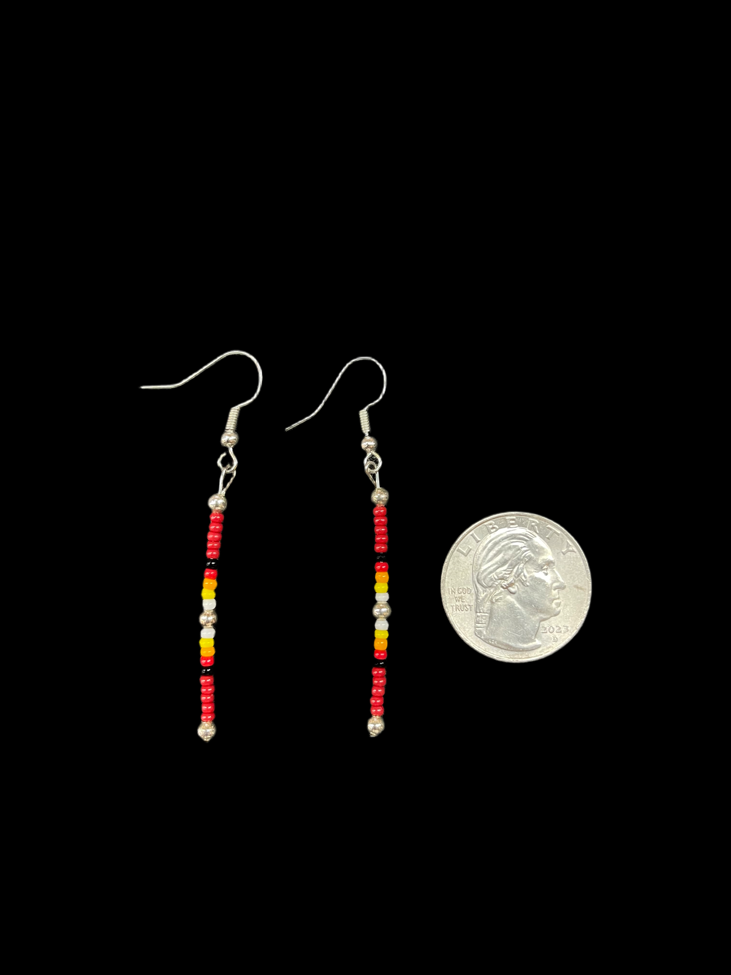 Single Strand Beaded Dangle Earrings