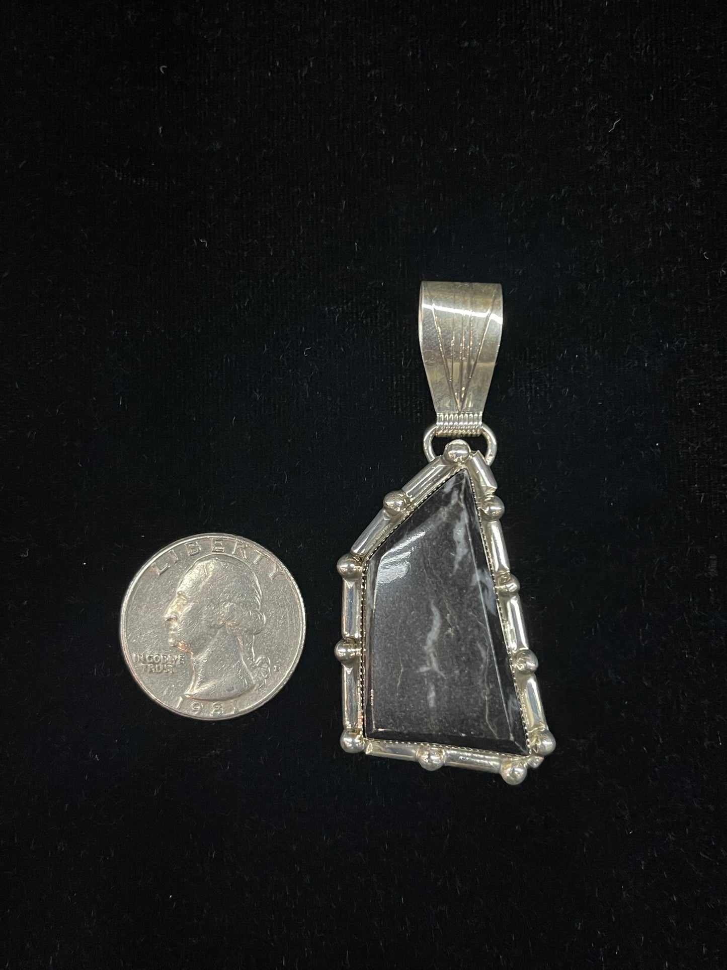 White Buffalo Pendant with a 7mm Bale by Mike Smith, Navajo