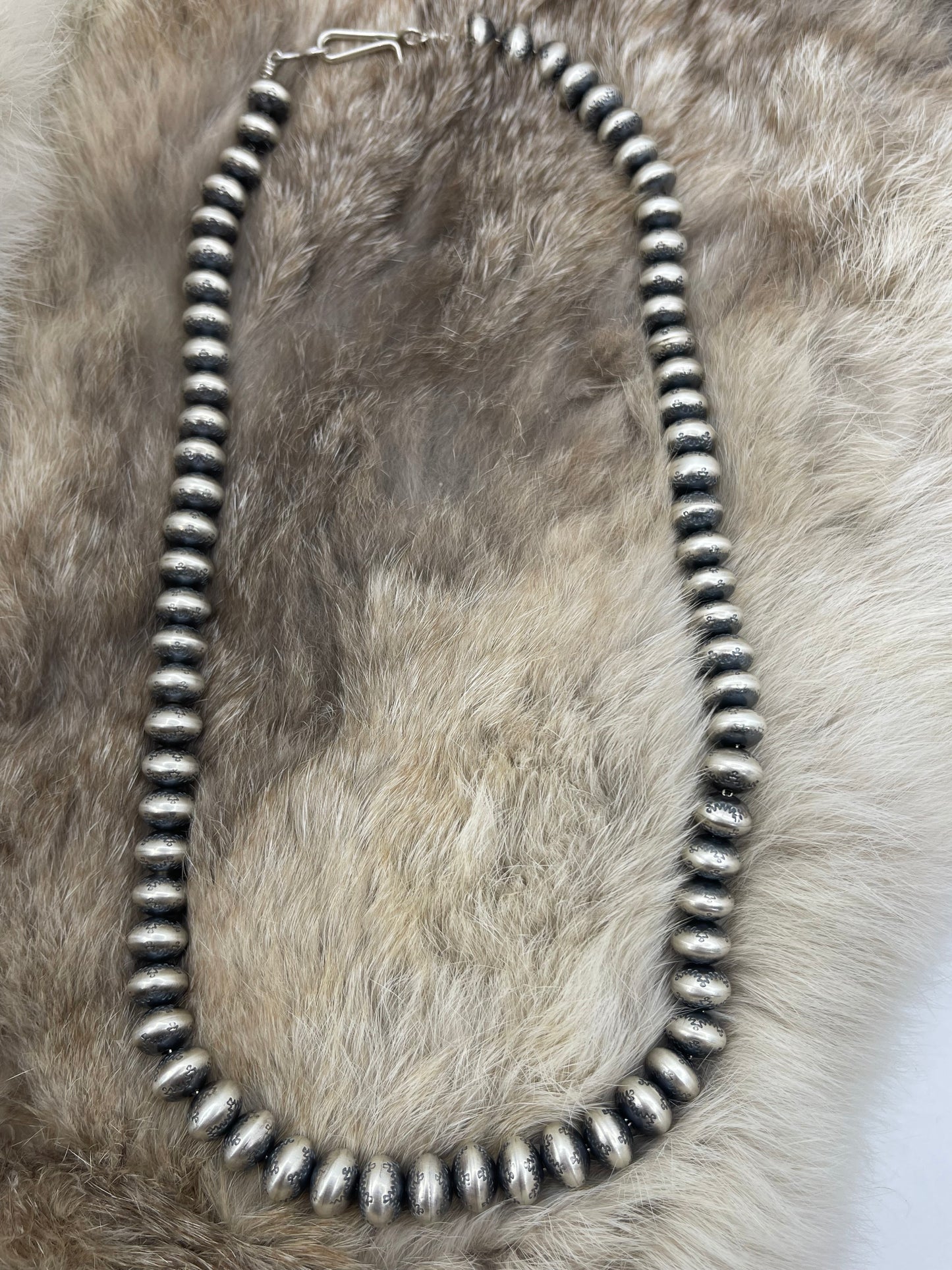 24" 16mm Handmade Navajo Pearls by Bryannen Halwood, Navajo