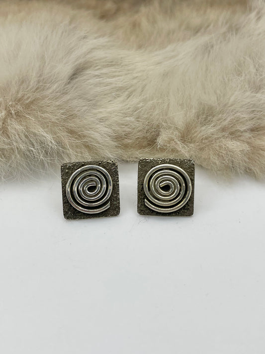 Spiral Post Earrings by Alex Sanchez, Navajo
