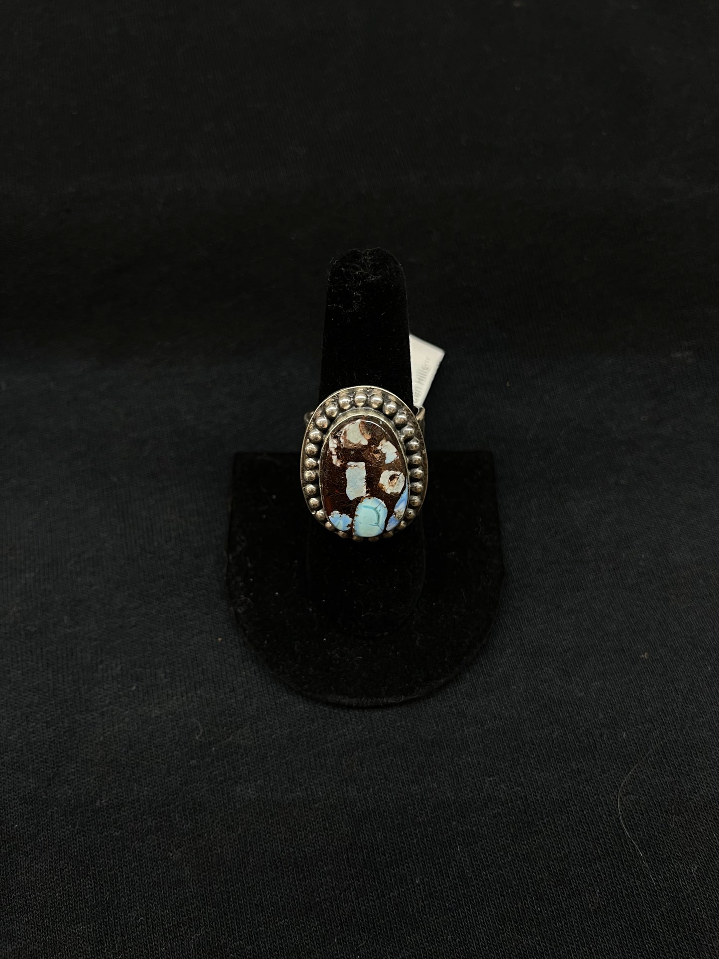 8.0 Mosaic Golden Hills Turquoise Ring by Zia