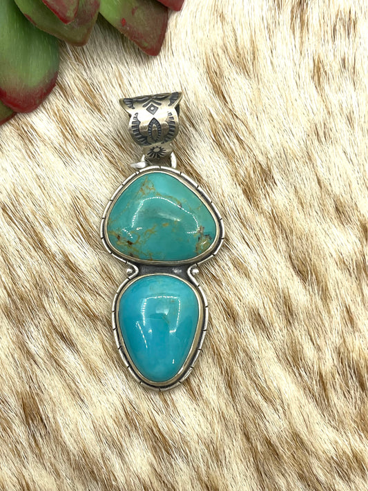 2 Stone Turquoise Pendant
