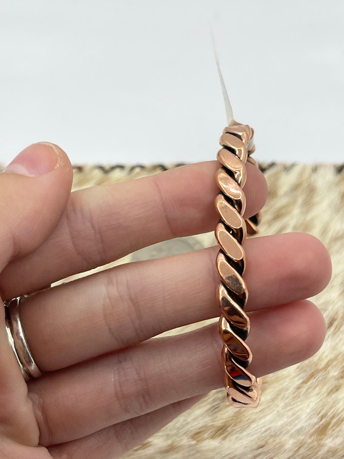Twisted Copper Wire Cuff by Elaine Tahe, Navajo