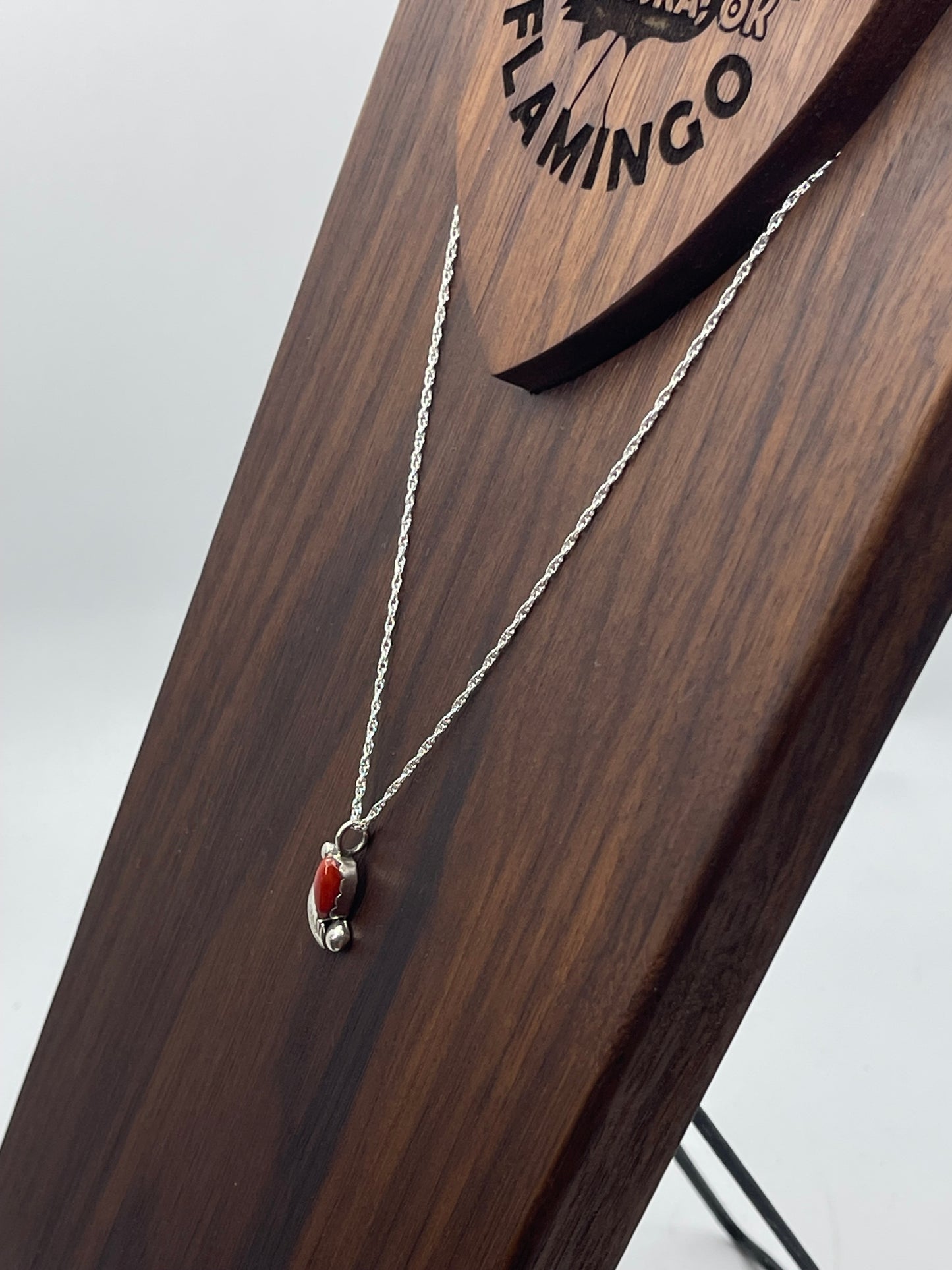 18" Red Coral Necklace by Carmelita and Dan Simplicio, Zuni